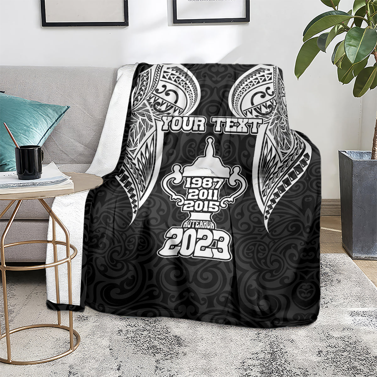 Personalised New Zealand Rugby Blanket Aotearoa Champion Cup History with Haka Dance LT03 - Polynesian Pride