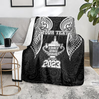 Personalised New Zealand Rugby Blanket Aotearoa Champion Cup History with Haka Dance LT03 - Polynesian Pride