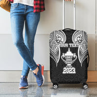 Personalised New Zealand Rugby Luggage Cover Aotearoa Champion Cup History with Haka Dance LT03 - Polynesian Pride