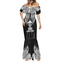 Personalised New Zealand Rugby Mermaid Dress Aotearoa Champion Cup History with Haka Dance LT03 - Polynesian Pride