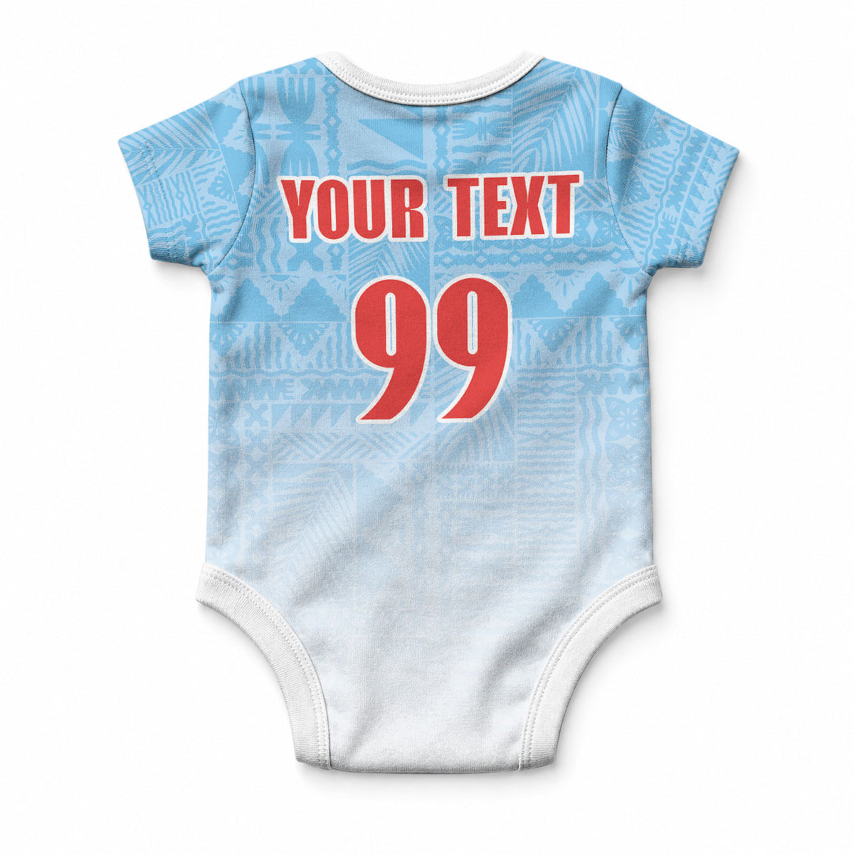 Custom Fijian Rugby Baby Onesie Tapa Pattern Retro Sporty Style LT03 - Polynesian Pride