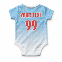 Custom Fijian Rugby Baby Onesie Tapa Pattern Retro Sporty Style LT03 - Polynesian Pride