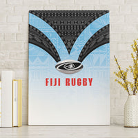Fijian Rugby Canvas Wall Art Tapa Pattern Retro Sporty Style LT03 Without Frame White - Polynesian Pride