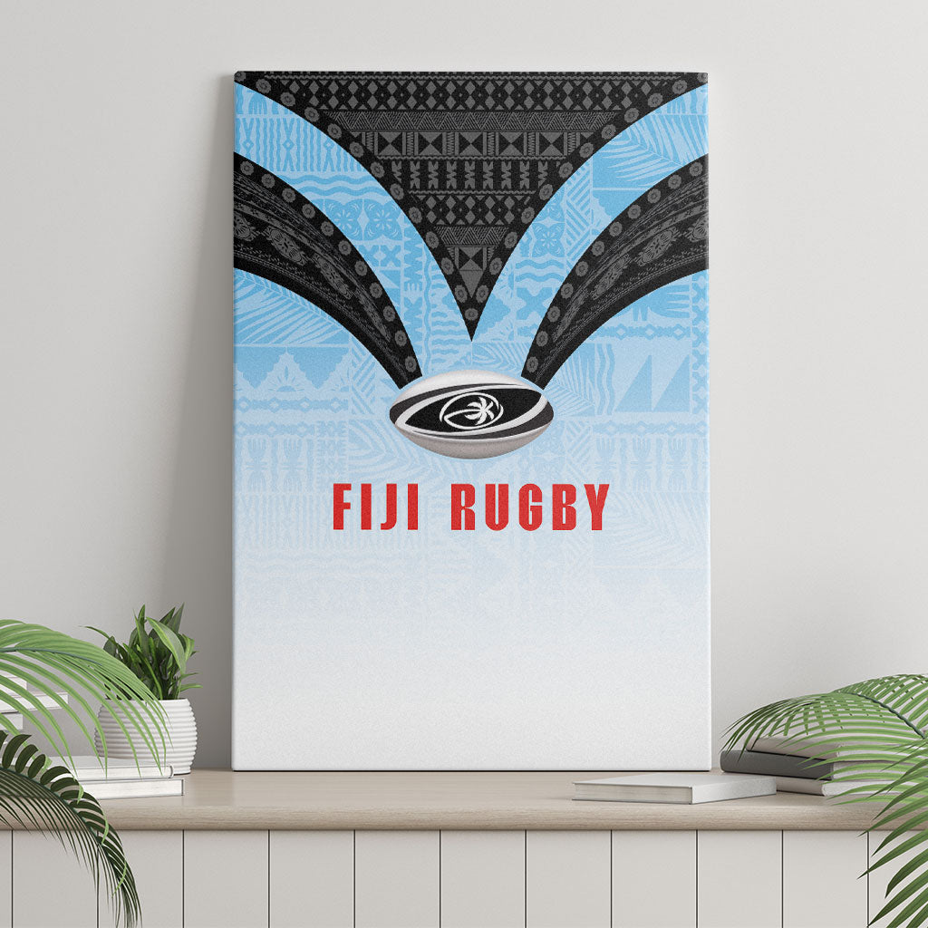 Fijian Rugby Canvas Wall Art Tapa Pattern Retro Sporty Style LT03 - Polynesian Pride
