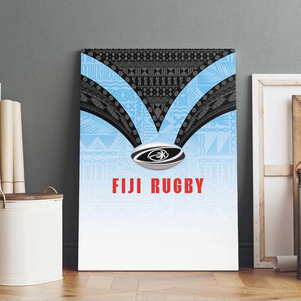 Fijian Rugby Canvas Wall Art Tapa Pattern Retro Sporty Style LT03 - Polynesian Pride