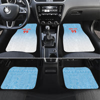 Custom Fijian Rugby Car Mats Tapa Pattern Retro Sporty Style LT03 Set 4pcs White - Polynesian Pride
