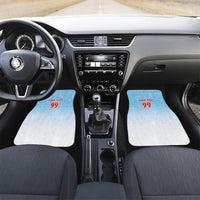 Custom Fijian Rugby Car Mats Tapa Pattern Retro Sporty Style LT03 Set 2pcs - Front White - Polynesian Pride