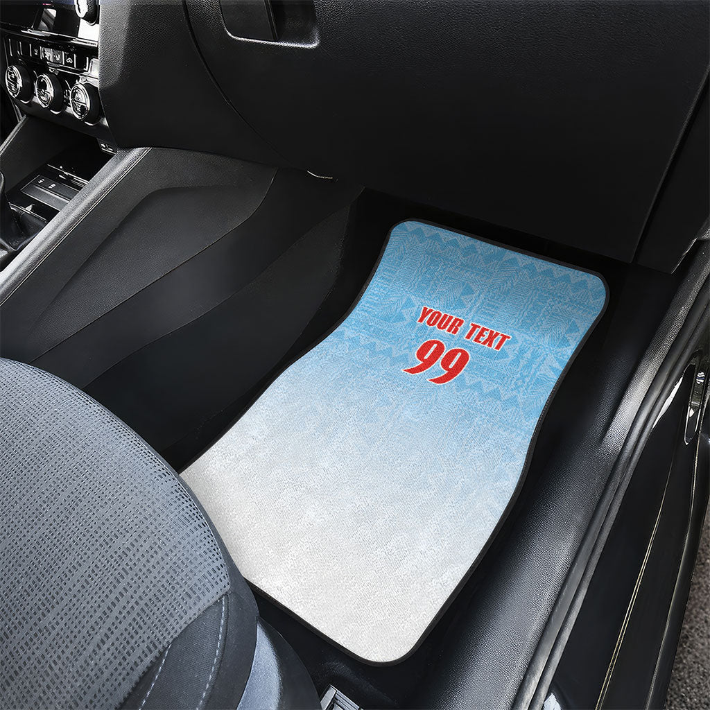 Custom Fijian Rugby Car Mats Tapa Pattern Retro Sporty Style LT03 - Polynesian Pride