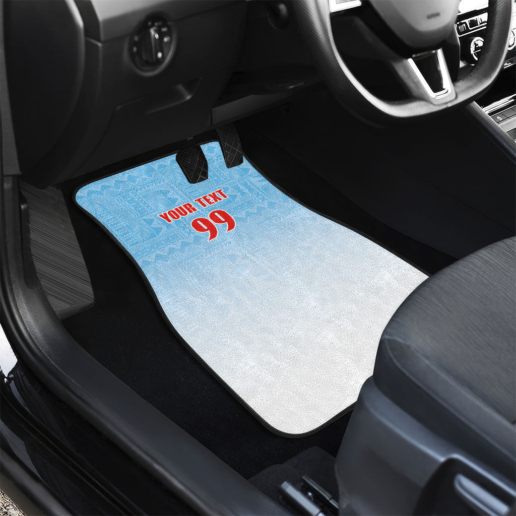 Custom Fijian Rugby Car Mats Tapa Pattern Retro Sporty Style LT03 - Polynesian Pride