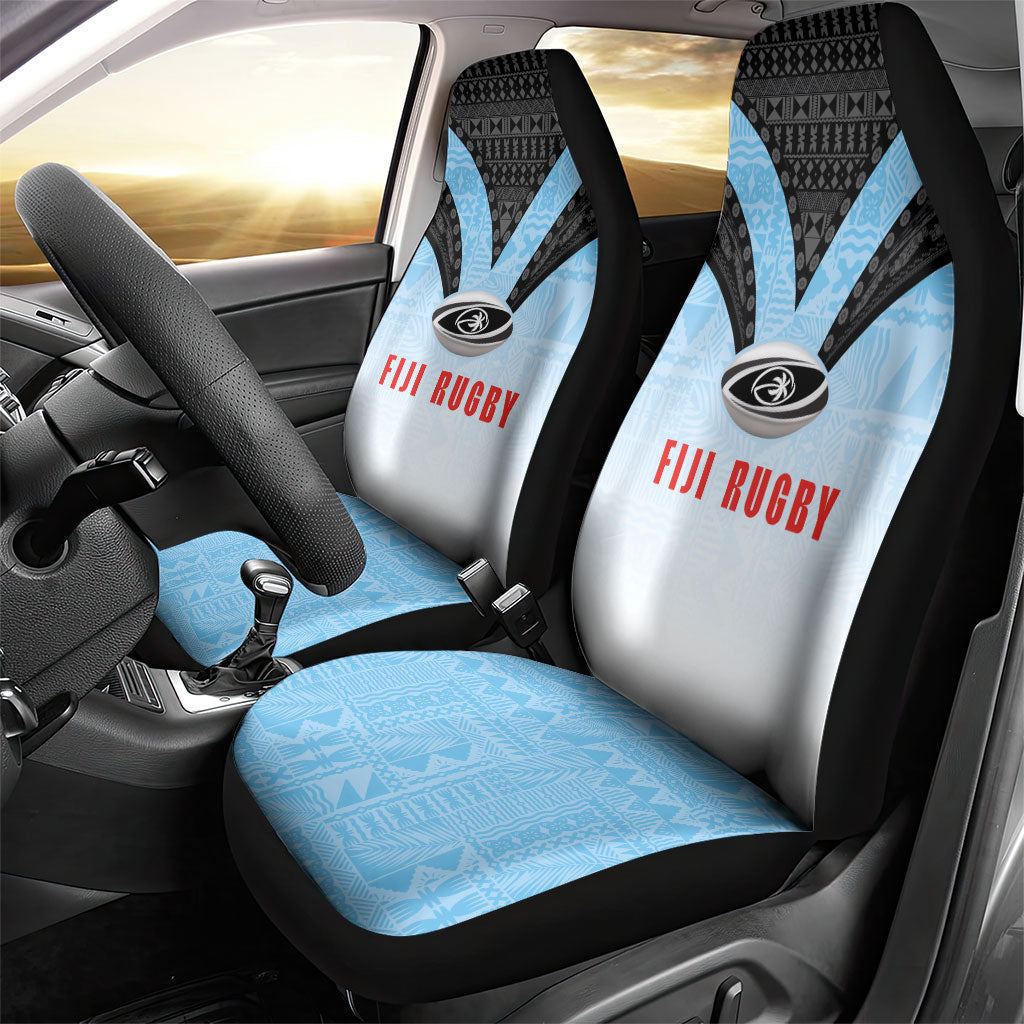 Fijian Rugby Car Seat Cover Tapa Pattern Retro Sporty Style LT03 - Polynesian Pride