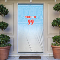 Custom Fijian Rugby Door Cover Tapa Pattern Retro Sporty Style LT03 White - Polynesian Pride