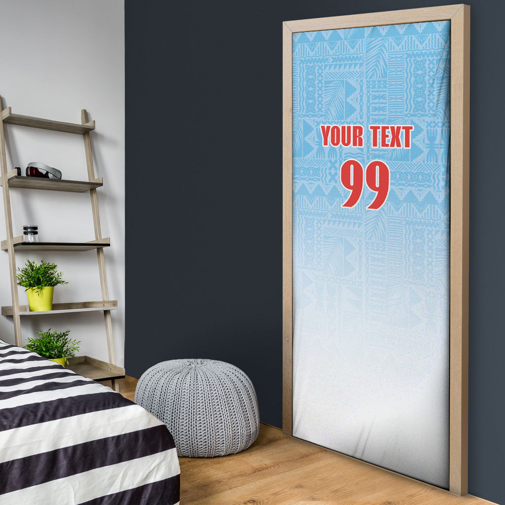 Custom Fijian Rugby Door Cover Tapa Pattern Retro Sporty Style LT03 - Polynesian Pride