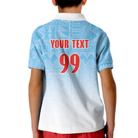 Custom Fijian Rugby Kid Polo Shirt Tapa Pattern Retro Sporty Style LT03 - Polynesian Pride