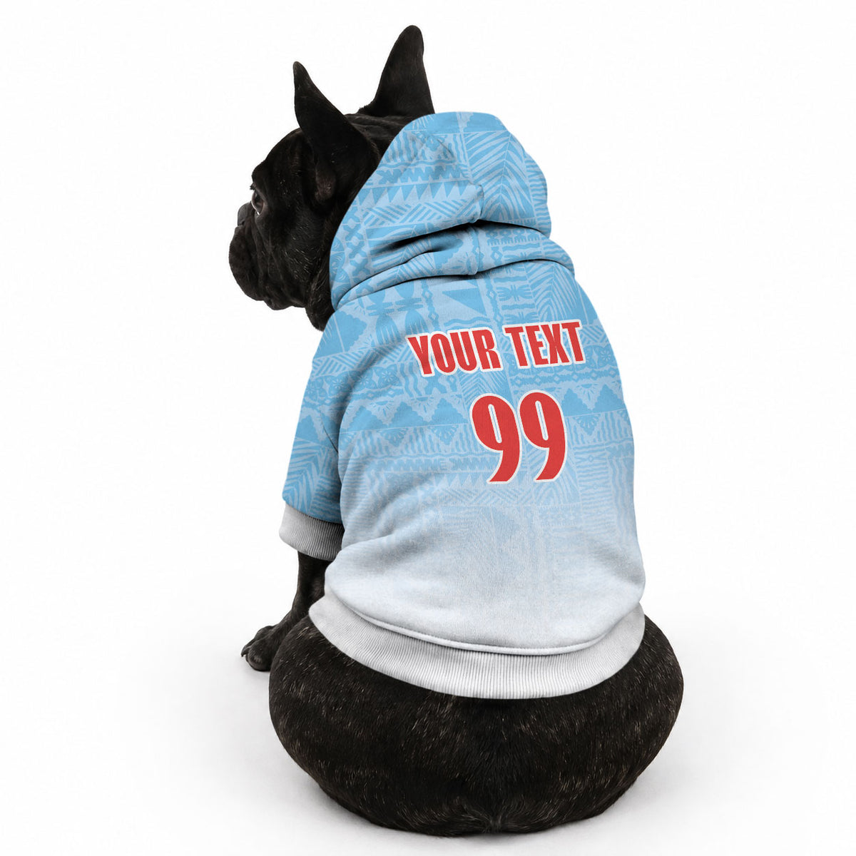 Custom Fijian Rugby Pet Hoodie Tapa Pattern Retro Sporty Style LT03 - Polynesian Pride