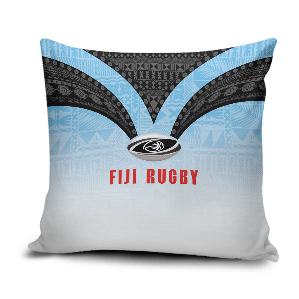 Fijian Rugby Pillow Cover Tapa Pattern Retro Sporty Style LT03 White - Polynesian Pride