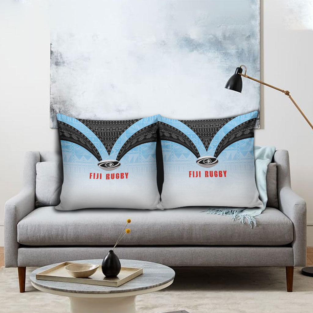 Fijian Rugby Pillow Cover Tapa Pattern Retro Sporty Style LT03 - Polynesian Pride