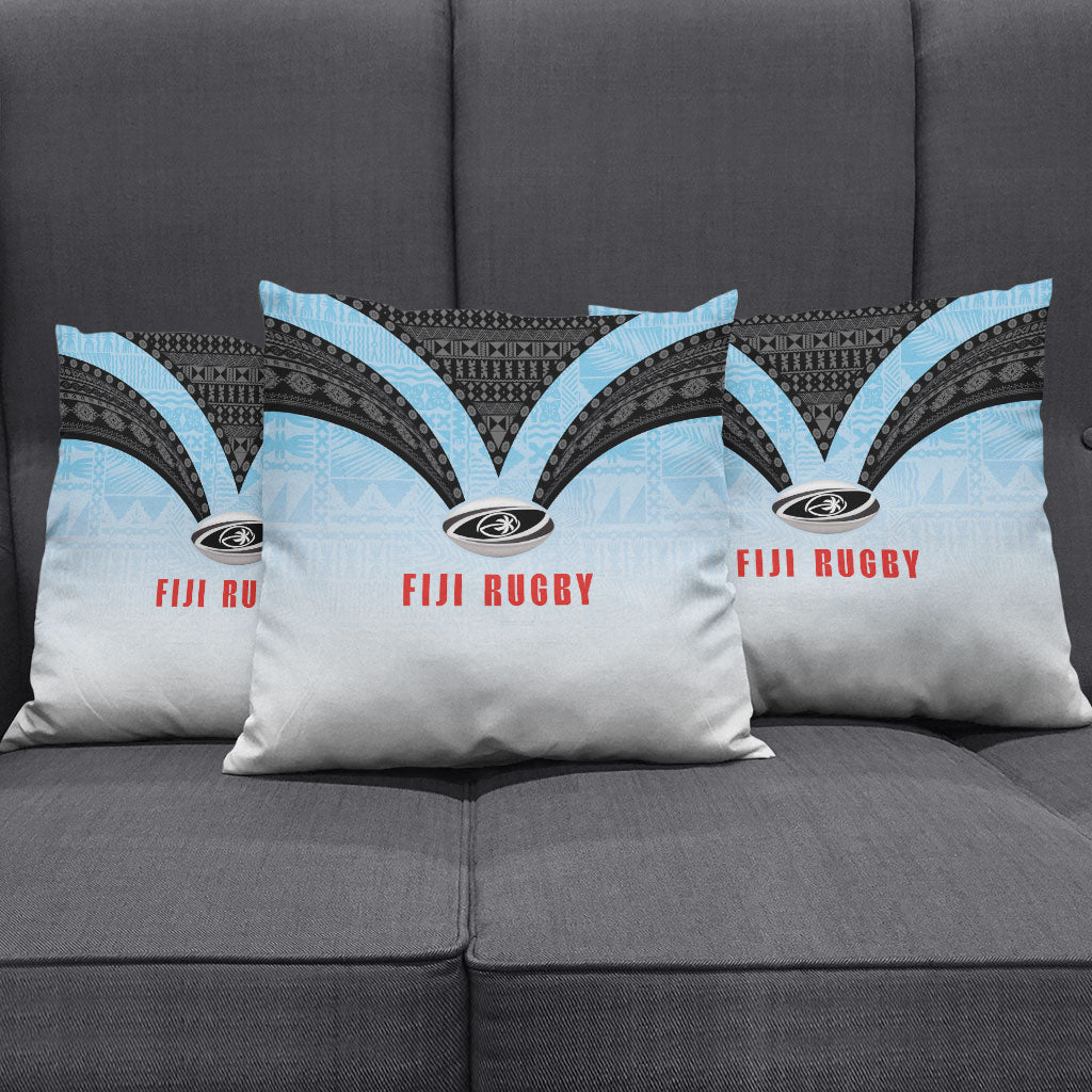 Fijian Rugby Pillow Cover Tapa Pattern Retro Sporty Style LT03 - Polynesian Pride