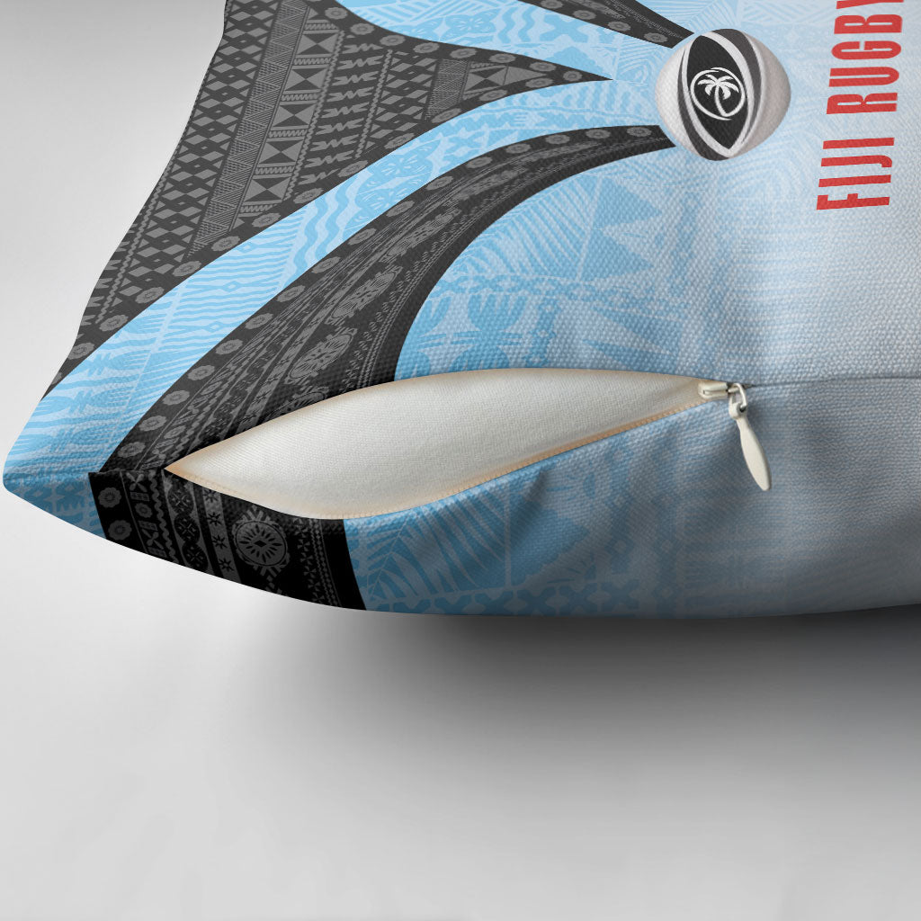 Fijian Rugby Pillow Cover Tapa Pattern Retro Sporty Style LT03 - Polynesian Pride