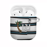Fijian Rugby Sevens AirPods Case Masi Tapa Pattern Stripes Sporty Style LT03 White - Polynesian Pride