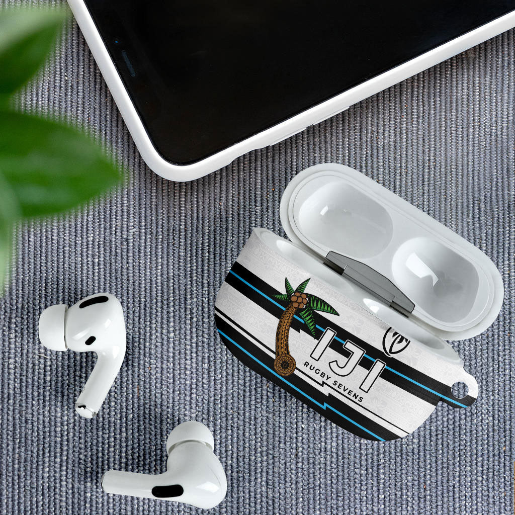 Fijian Rugby Sevens AirPods Case Masi Tapa Pattern Stripes Sporty Style LT03 - Polynesian Pride