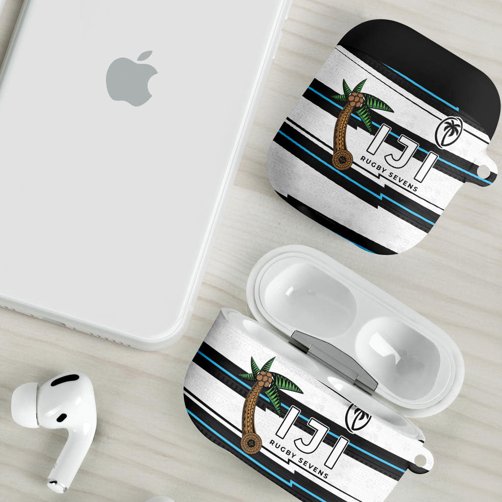 Fijian Rugby Sevens AirPods Case Masi Tapa Pattern Stripes Sporty Style LT03 - Polynesian Pride