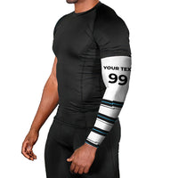 Custom Fijian Rugby Sevens Arm Sleeves Masi Tapa Pattern Stripes Sporty Style LT03 - Polynesian Pride