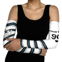 Custom Fijian Rugby Sevens Arm Sleeves Masi Tapa Pattern Stripes Sporty Style LT03 - Polynesian Pride
