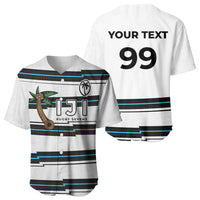 Custom Fijian Rugby Sevens Baseball Jersey Masi Tapa Pattern Stripes Sporty Style LT03 - Polynesian Pride