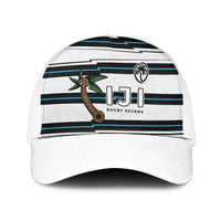 Fijian Rugby Sevens Baseball Net Cap Masi Tapa Pattern Stripes Sporty Style LT03 One Size White White - Polynesian Pride