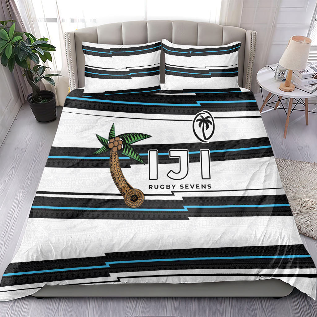 Fijian Rugby Sevens Bedding Set Masi Tapa Pattern Stripes Sporty Style LT03 - Polynesian Pride