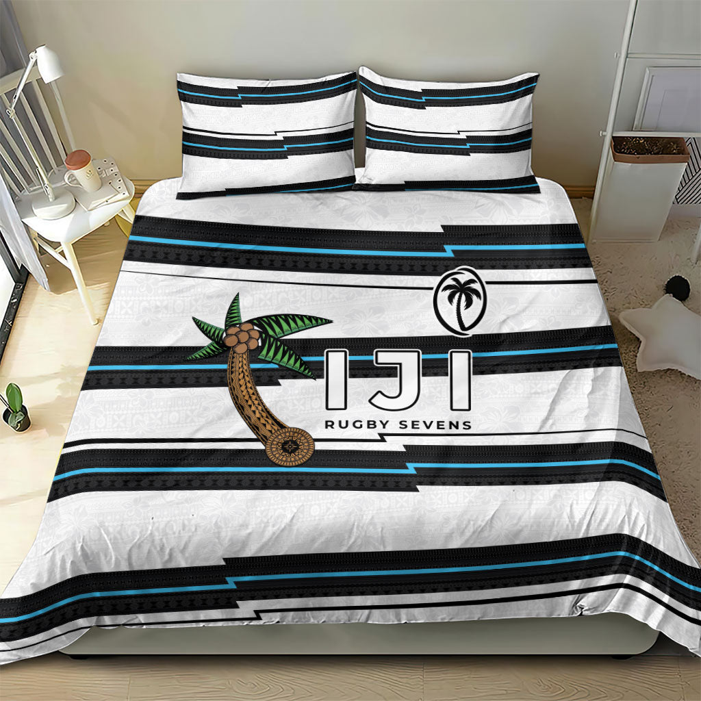 Fijian Rugby Sevens Bedding Set Masi Tapa Pattern Stripes Sporty Style LT03 - Polynesian Pride