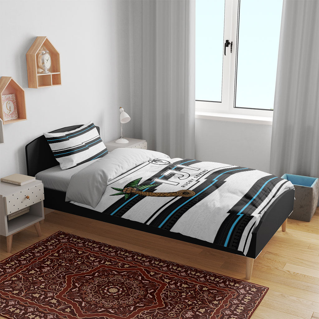 Fijian Rugby Sevens Bedding Set Masi Tapa Pattern Stripes Sporty Style LT03 - Polynesian Pride
