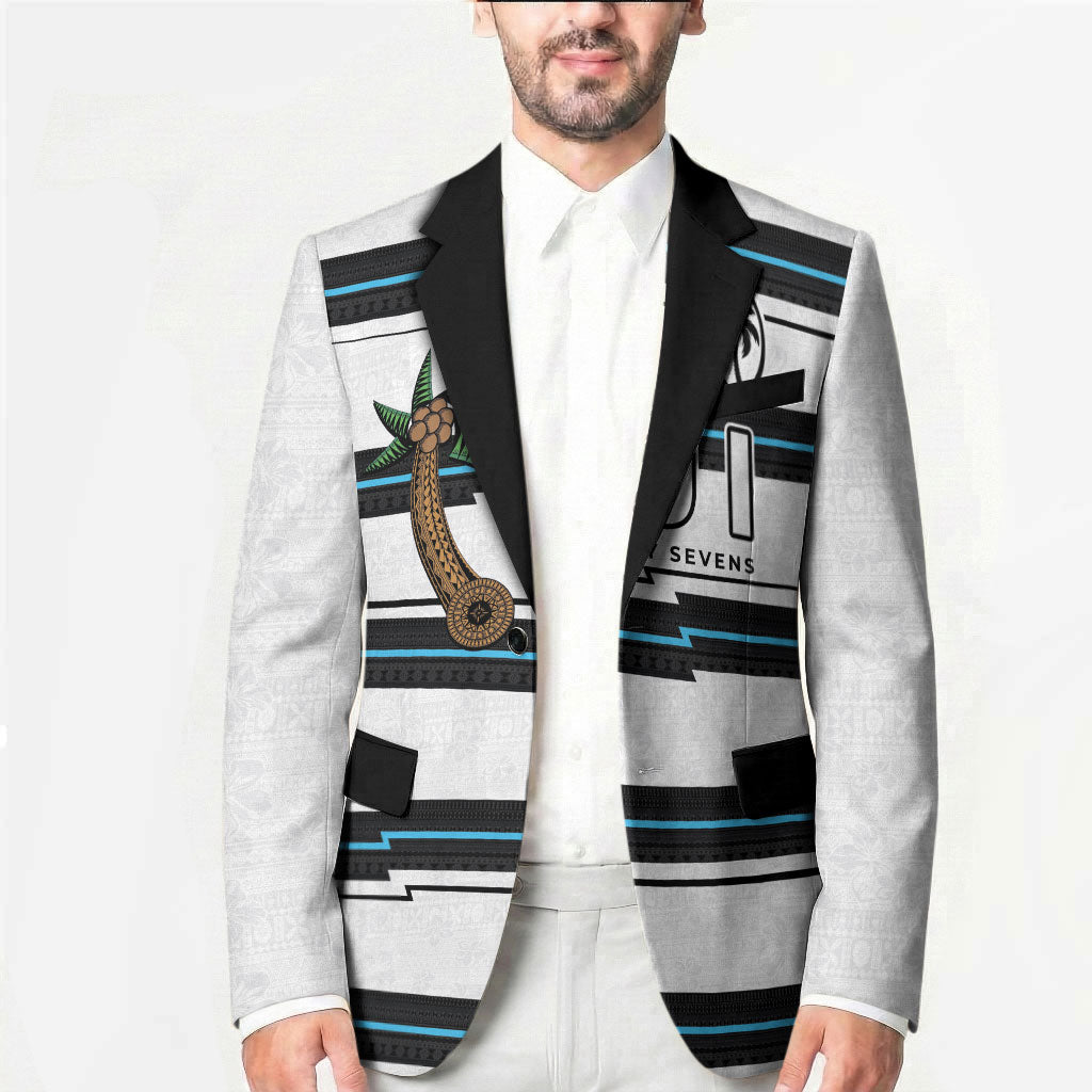 Custom Fijian Rugby Sevens Blazer Masi Tapa Pattern Stripes Sporty Style LT03 - Polynesian Pride