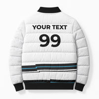 Custom Fijian Rugby Sevens Bomber Puffer Jacket Masi Tapa Pattern Stripes Sporty Style LT03 - Polynesian Pride