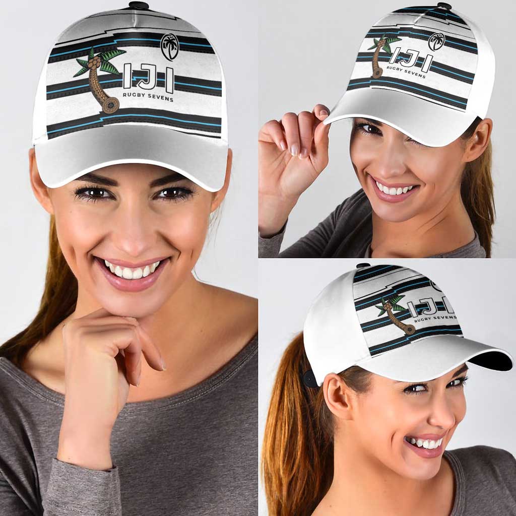 Fijian Rugby Sevens Classic Cap Masi Tapa Pattern Stripes Sporty Style LT03 - Polynesian Pride