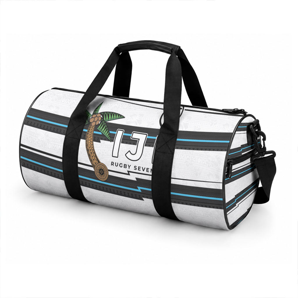 Fijian Rugby Sevens Duffle Bag Masi Tapa Pattern Stripes Sporty Style LT03 - Polynesian Pride