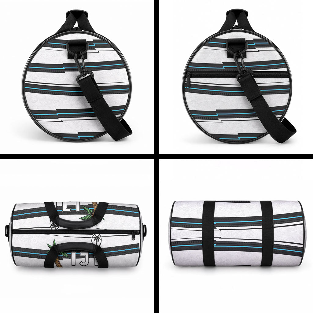 Fijian Rugby Sevens Duffle Bag Masi Tapa Pattern Stripes Sporty Style LT03 - Polynesian Pride