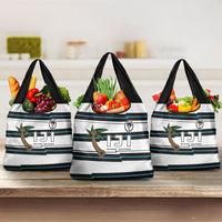 Fijian Rugby Sevens Grocery Bag Masi Tapa Pattern Stripes Sporty Style LT03 3-pack One Size White - Polynesian Pride