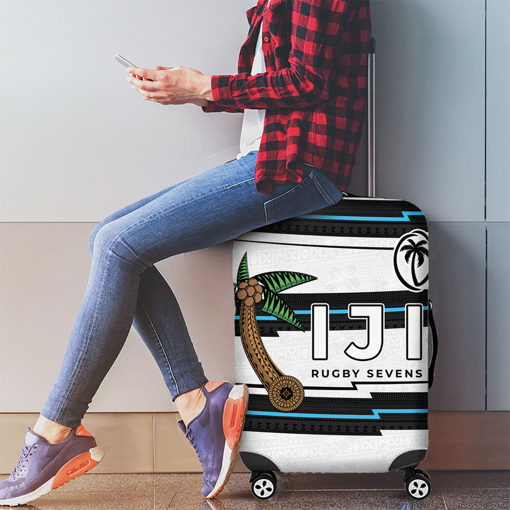 Fijian Rugby Sevens Luggage Cover Masi Tapa Pattern Stripes Sporty Style LT03 - Polynesian Pride