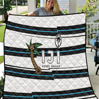 Fijian Rugby Sevens Quilt Masi Tapa Pattern Stripes Sporty Style LT03 White - Polynesian Pride