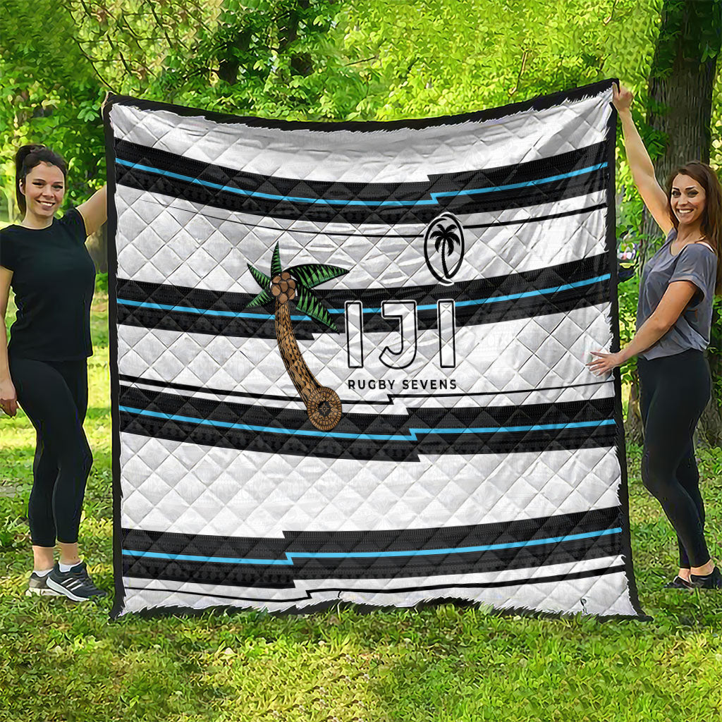 Fijian Rugby Sevens Quilt Masi Tapa Pattern Stripes Sporty Style LT03 - Polynesian Pride