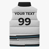 Custom Fijian Rugby Sevens Sleeveless Puffer Jacket Masi Tapa Pattern Stripes Sporty Style LT03 - Polynesian Pride