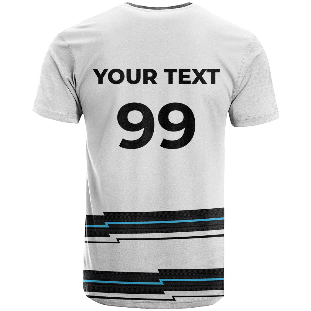 Custom Fijian Rugby Sevens T Shirt Masi Tapa Pattern Stripes Sporty Style LT03 - Polynesian Pride