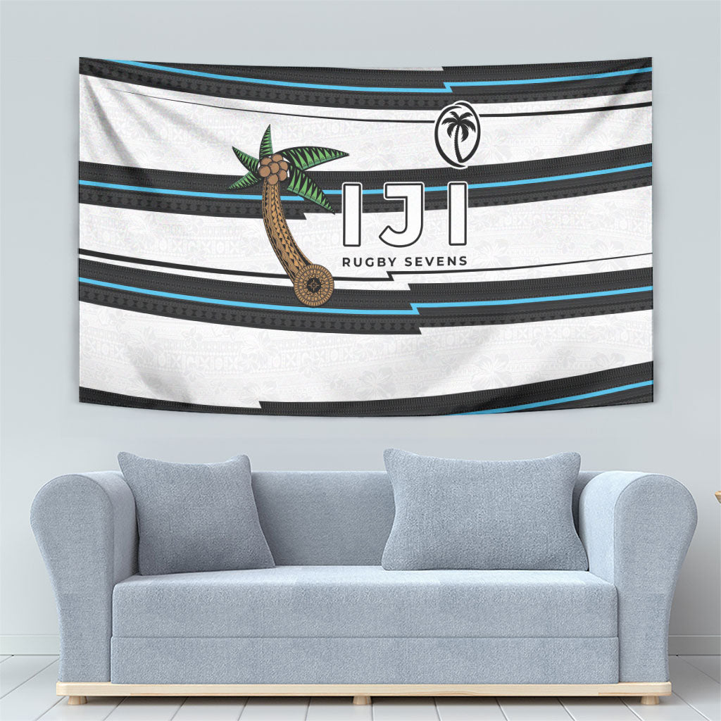 Fijian Rugby Sevens Tapestry Masi Tapa Pattern Stripes Sporty Style LT03 - Polynesian Pride