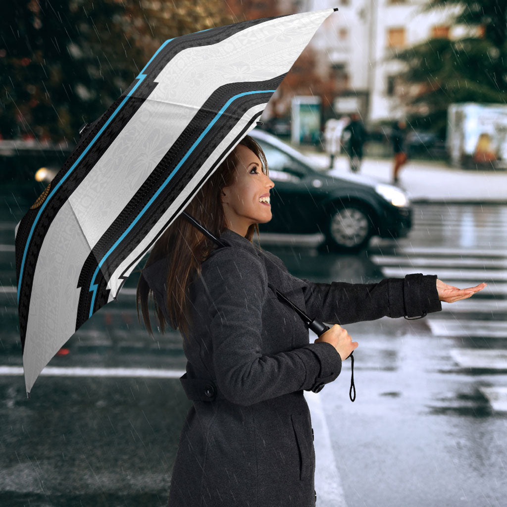 Fijian Rugby Sevens Umbrella Masi Tapa Pattern Stripes Sporty Style LT03 - Polynesian Pride