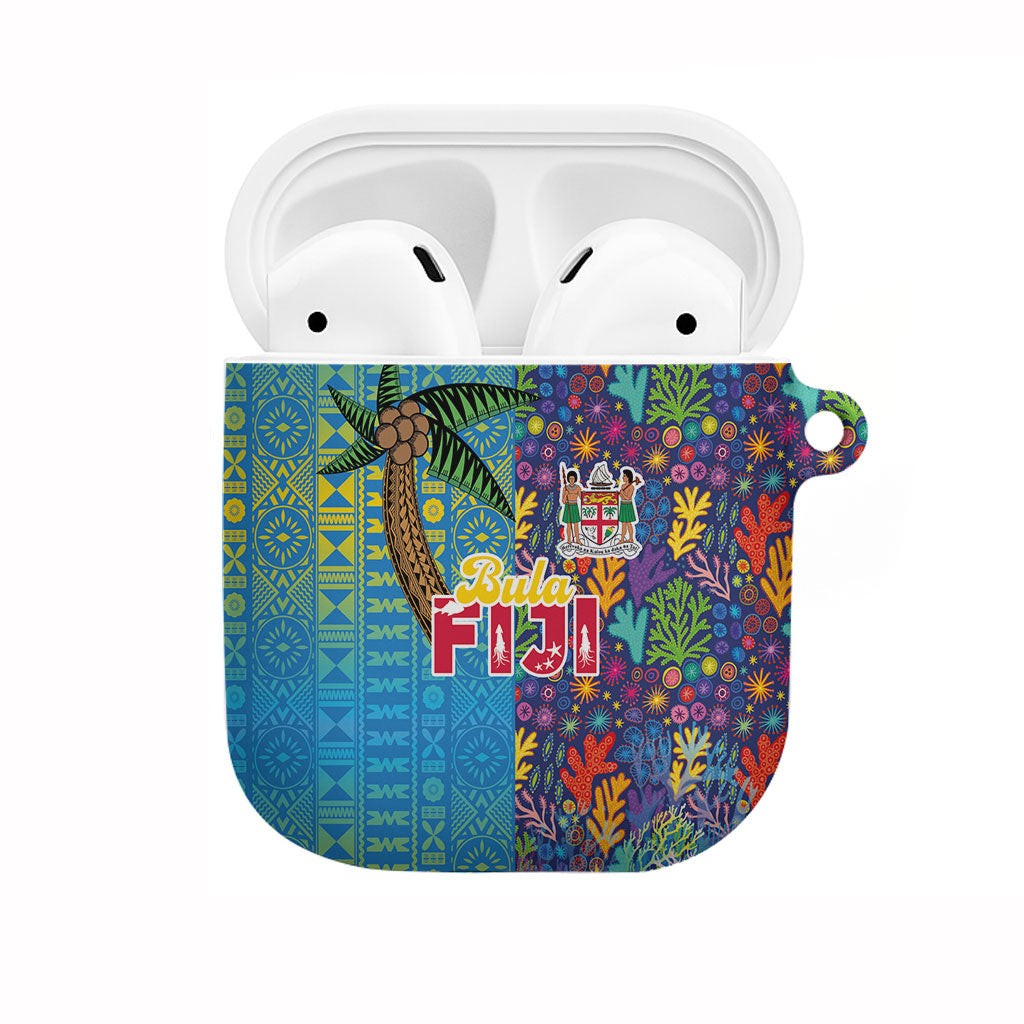 Fijian Coral Reef AirPods Case with Traditional Tapa Pattern Split Style LT03 Multicolor - Polynesian Pride