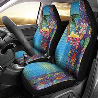 Fijian Coral Reef Car Seat Cover with Traditional Tapa Pattern Split Style LT03 - Polynesian Pride