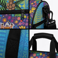 Fijian Coral Reef Duffle Bag with Traditional Tapa Pattern Split Style LT03 - Polynesian Pride