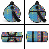 Fijian Coral Reef Duffle Bag with Traditional Tapa Pattern Split Style LT03 - Polynesian Pride