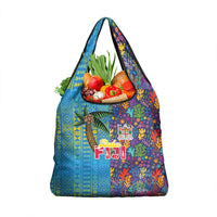 Fijian Coral Reef Grocery Bag with Traditional Tapa Pattern Split Style LT03 1-pack One Size Multicolor - Polynesian Pride